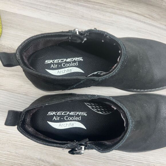 Skechers Arch Fit Mojave Indefinite Womens 10 Black Zip Pull On Ankle Boots - Picture 7 of 10